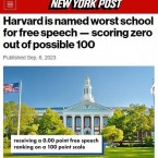 Гарвард назван худшим образовательным учреждением США по уровню свободы слова